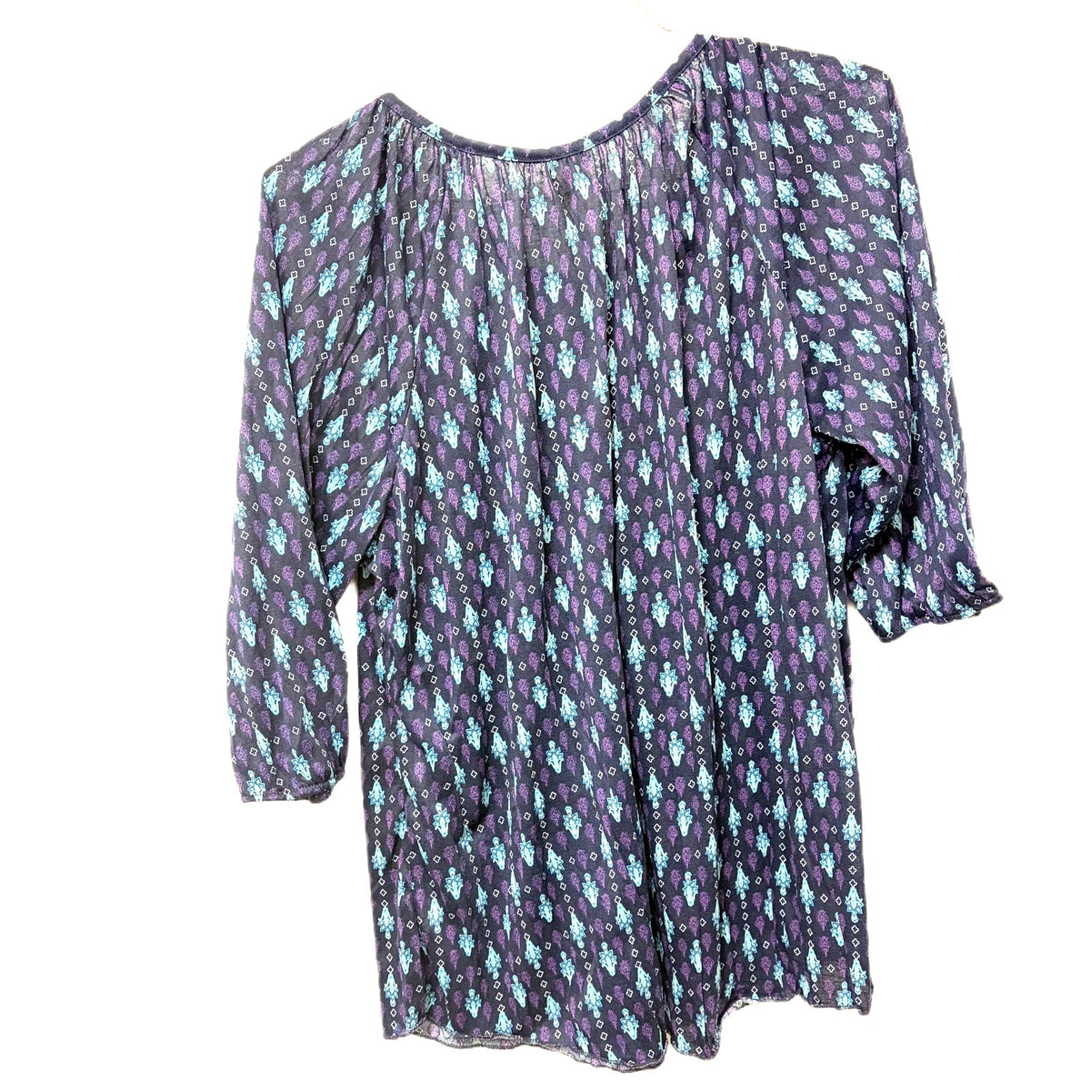 Faded Glory Women's Plus Size 1X Aztec Print 3/4 Sleeve Polyester Blouse