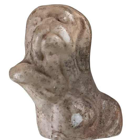 Antique Vintage Pottery, Mastiff Dog Figurine, Marked "Japan" 1-1/8"H x 1"W