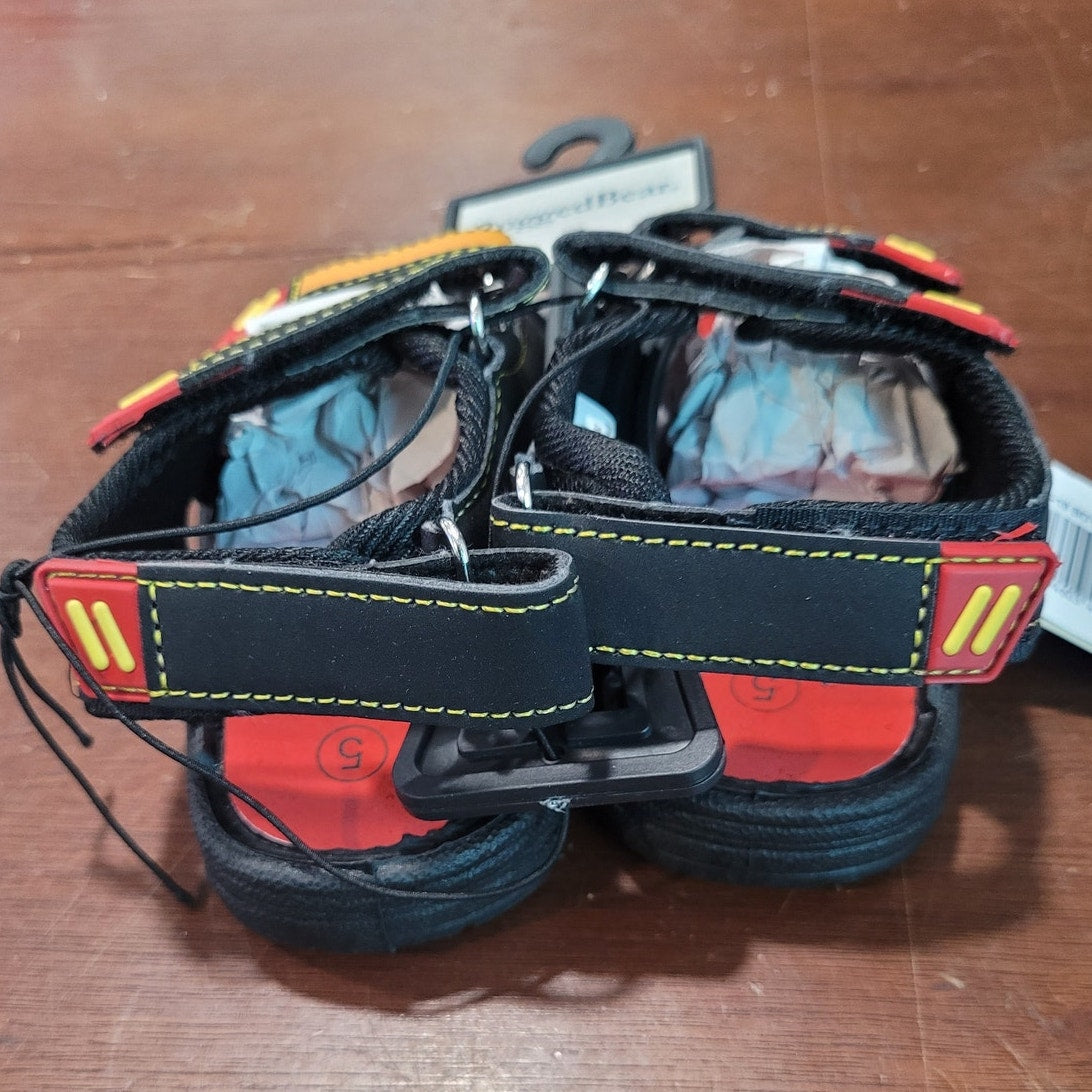 Rugged Bear Kids’ Black/Red Fire Dept. Sport Sandals, Water-Ready Size 5 Toddler