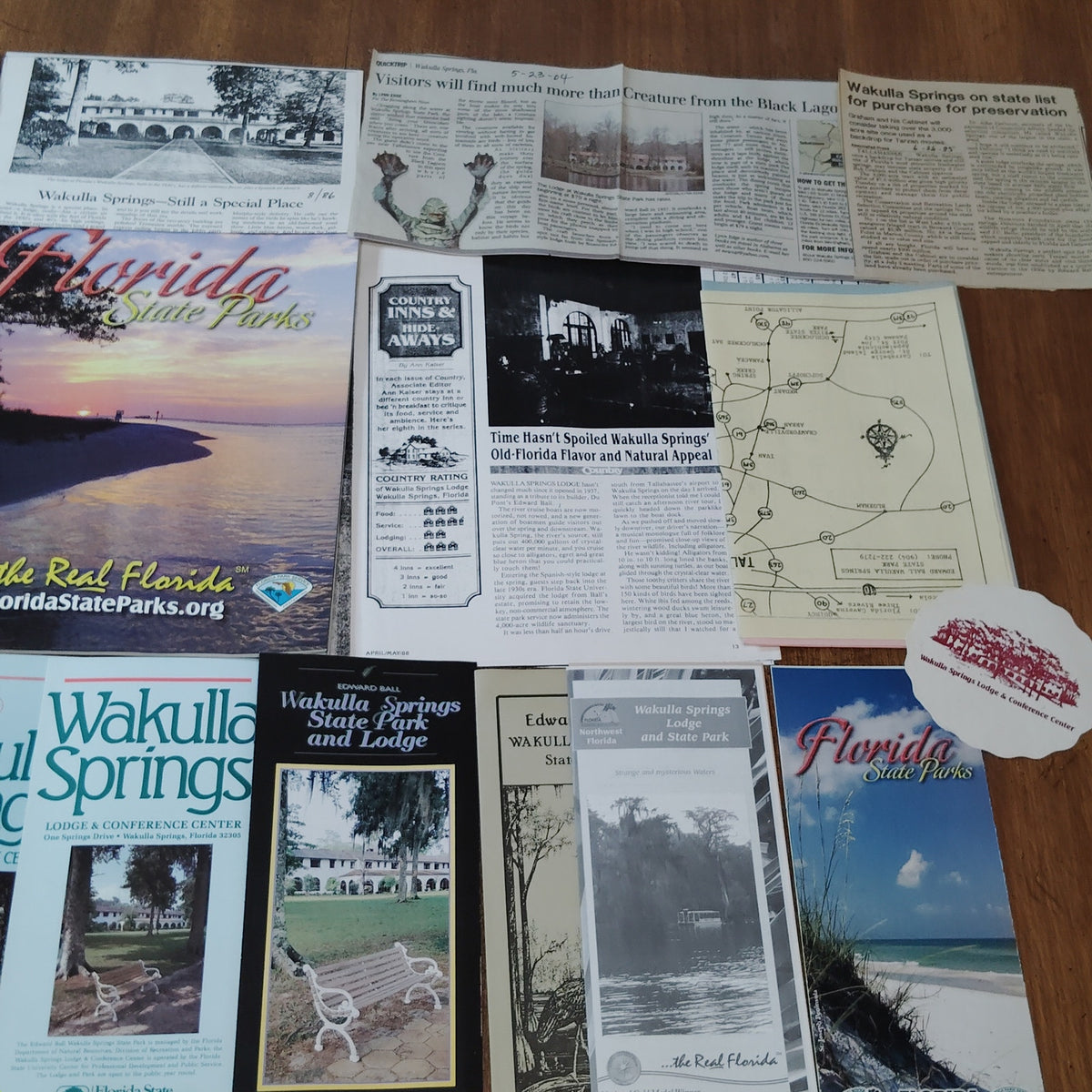 VTG Wakulla Springs, FL Ephemera Collection 2008 - Travel Brochures & Clippings