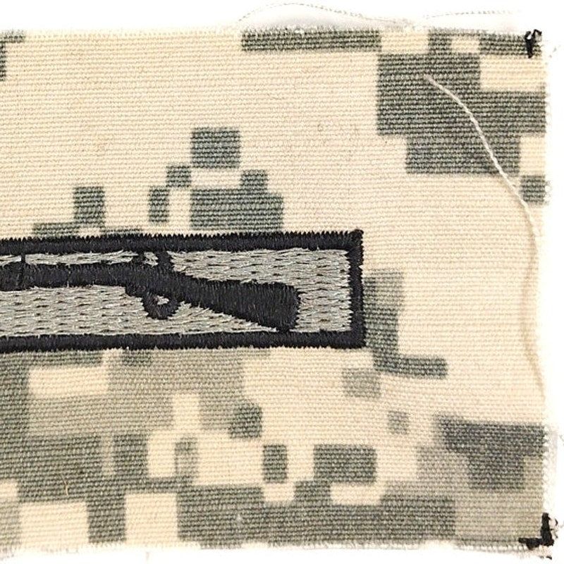 US Army Expert Infantryman Badge EIB Patch Black on ACU UCP – Sew‑On 4.3" × 2.1"
