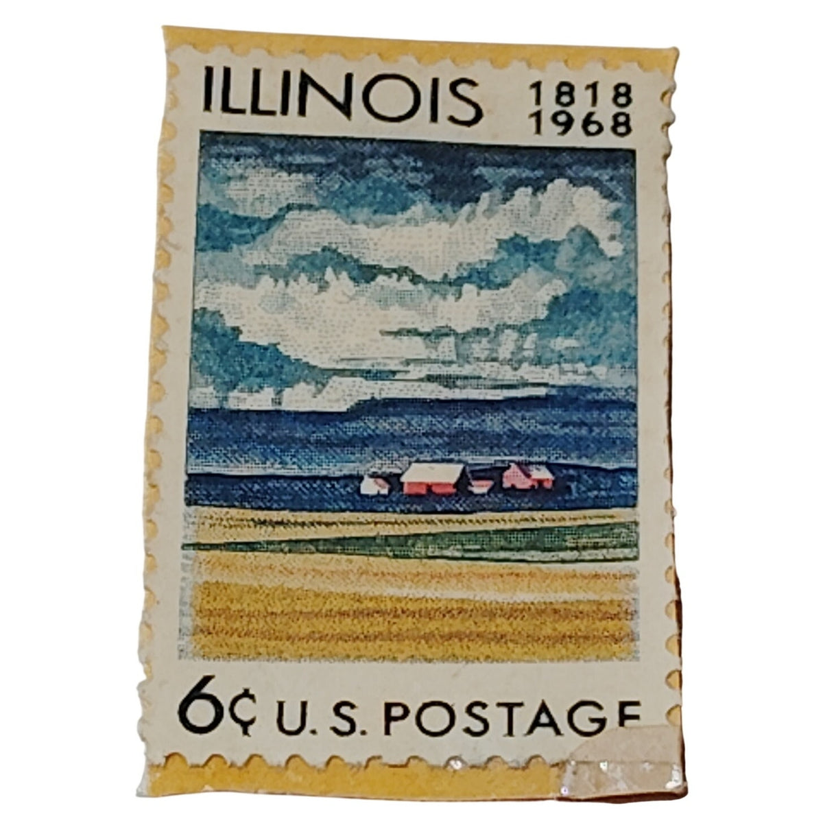 1968 6 Cent Illinois Statehood Stamp - USPS Commemorative Perforated