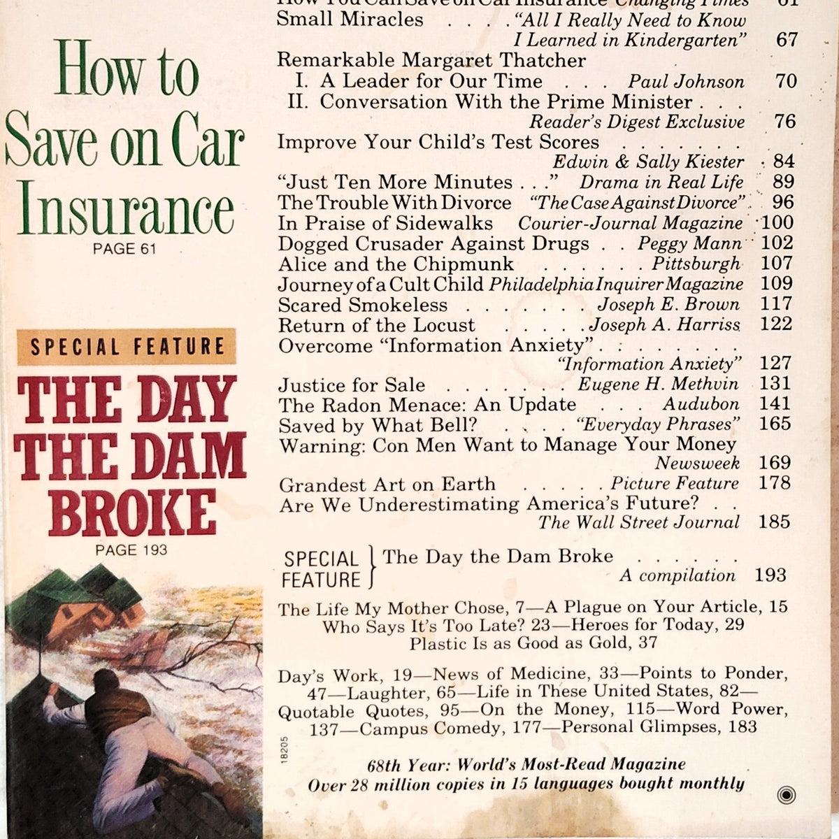 Vintage Reader's Digest May 1989 Magazine Margaret Thatcher Feature