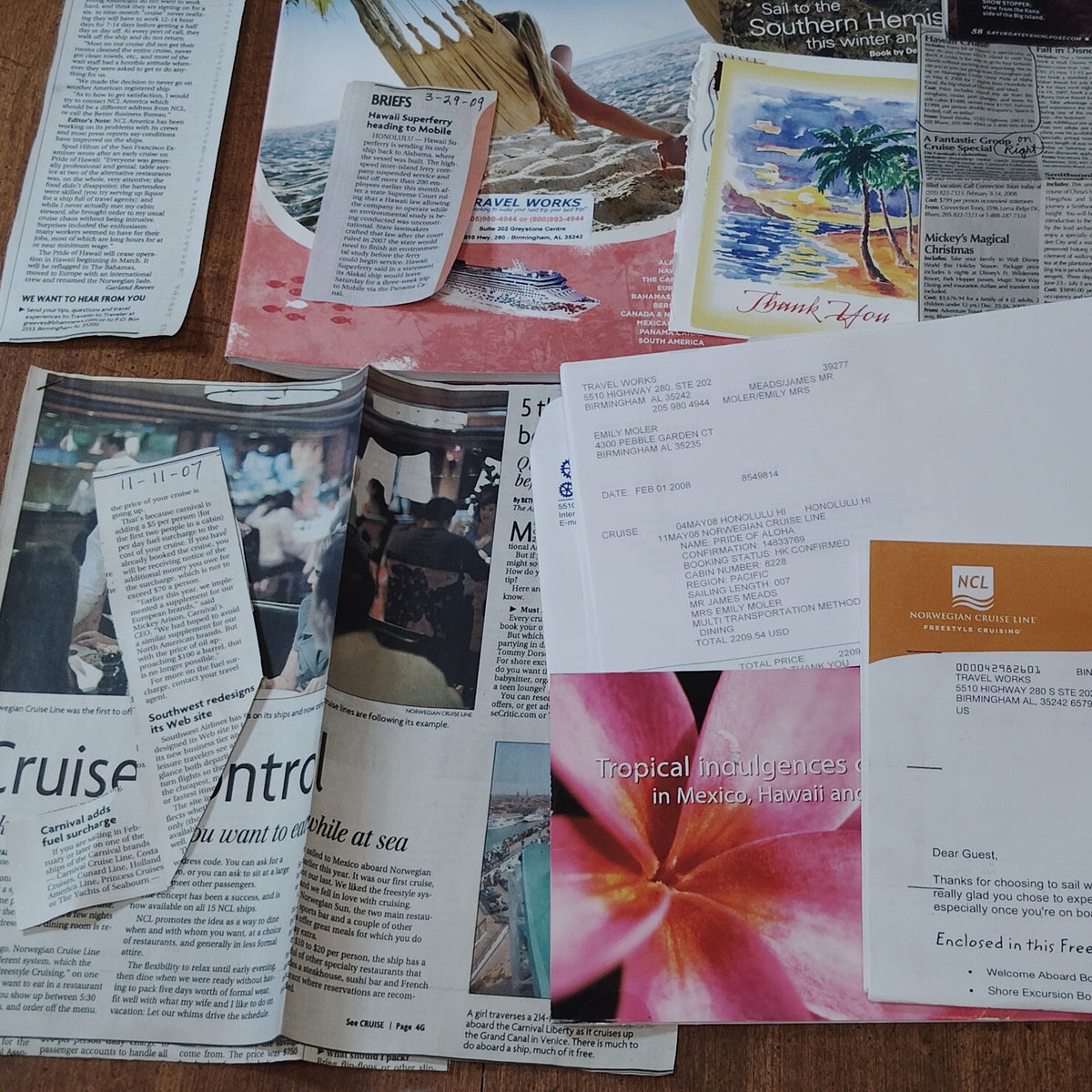 2008 NCL Hawaiian Cruise Ephemera Collection - Freestyle Cruising Memorabilia