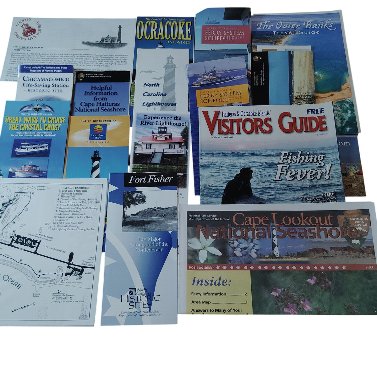 NC Lighthouses & Outer Banks Travel Ephemera Lot - Historical Memorabilia