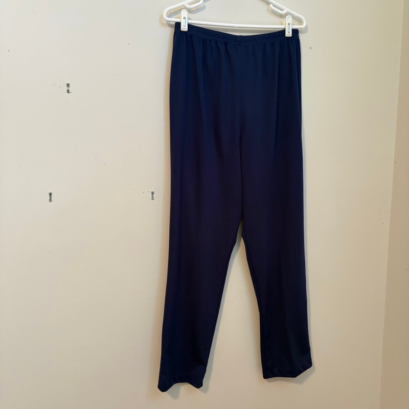 Vicki Wayne L 3PC Navy Openwork Sweater & Lori by AM Casuals 16 Pants Set