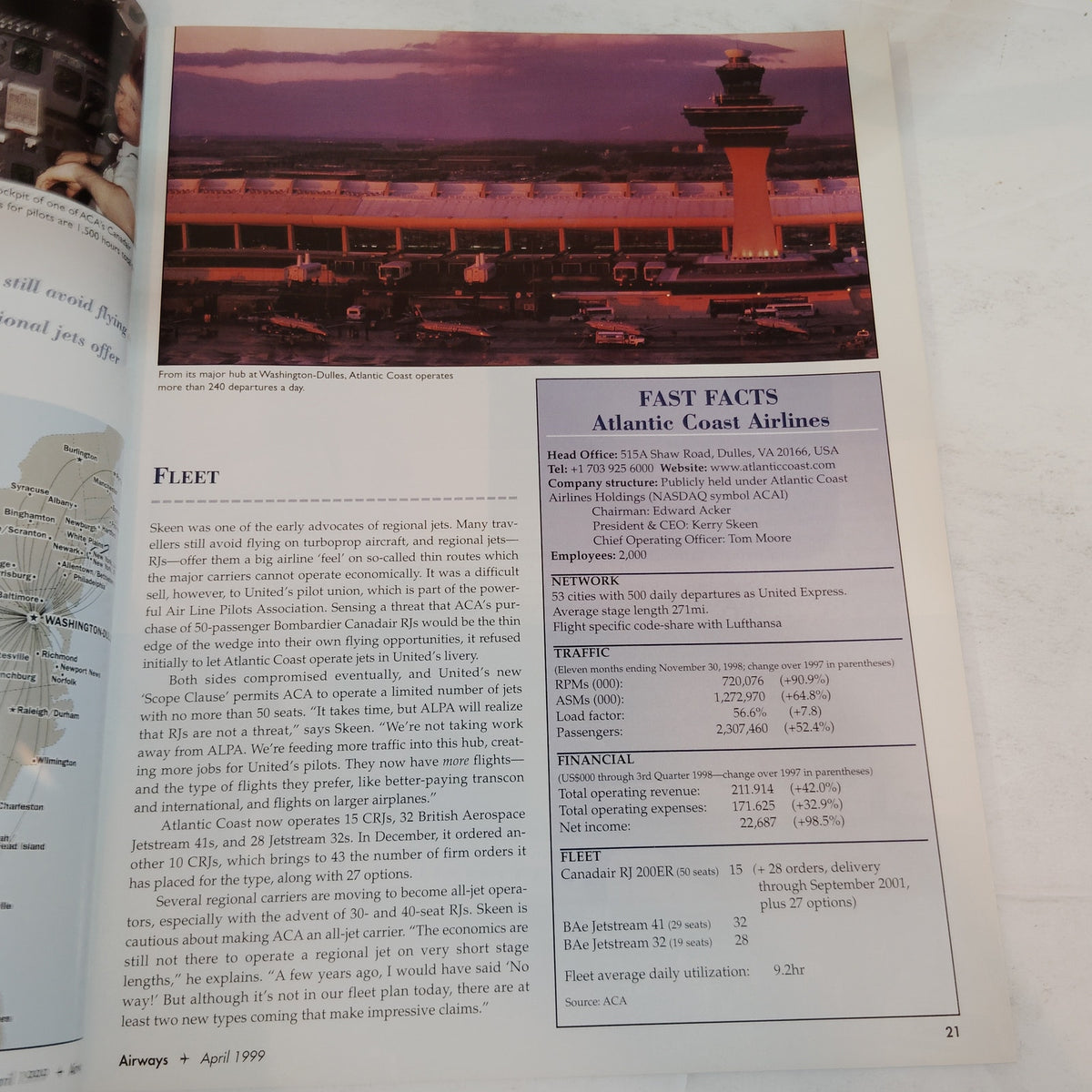 Airways Magazine - April 1999 - United's Atlantic Coast Hub Operation