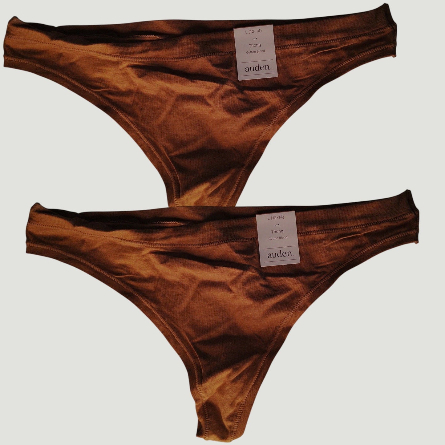 Auden Women’s Comfort Thong Caramel 2‑Pack Size Large