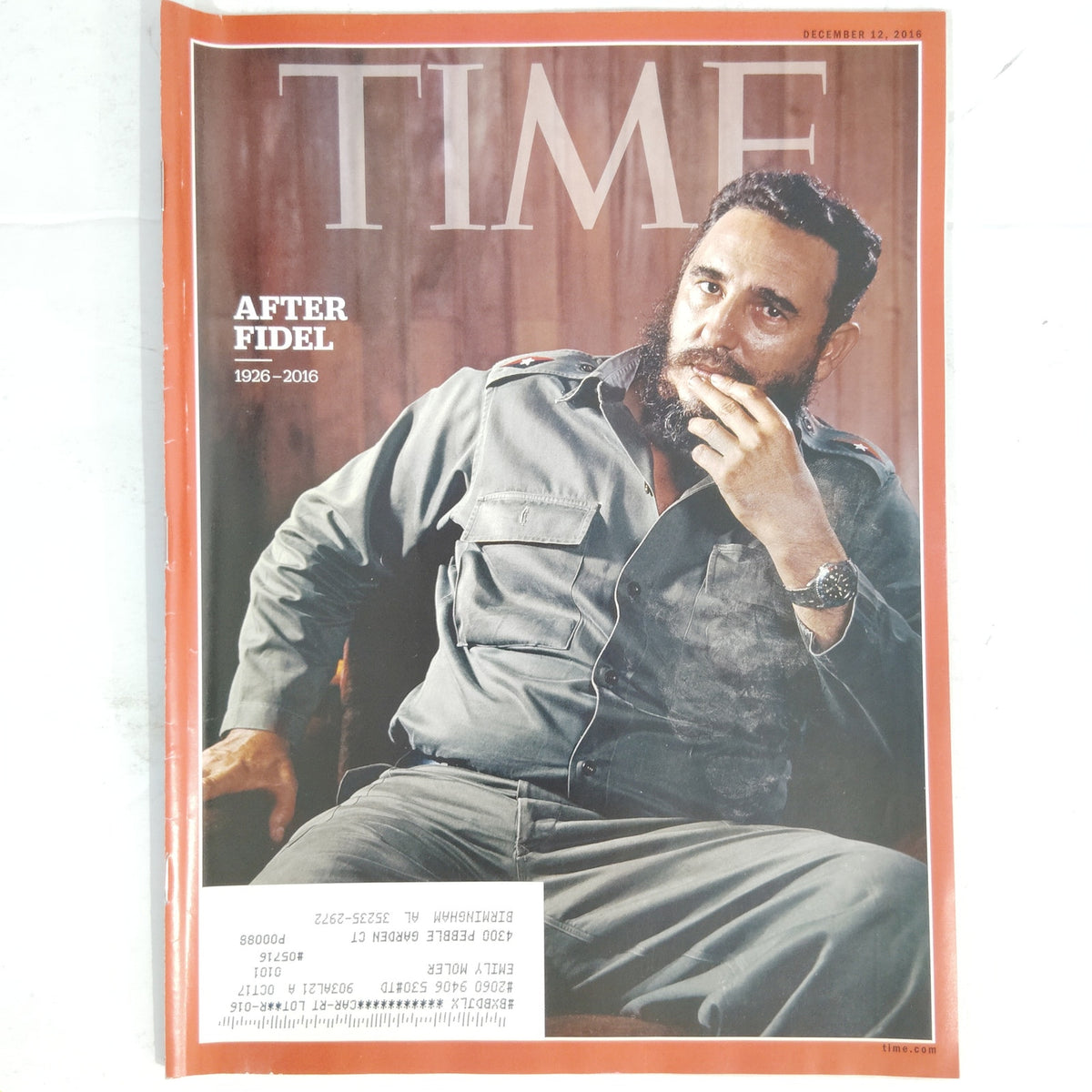 TIME Magazine December 12 2016 After Fidel Castro 1926-2016 Cover Back Issue