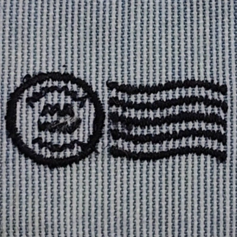 1960's US Navy Postal Clerk DK Striker Patch Black on Chambray 1.5" × 1.5"