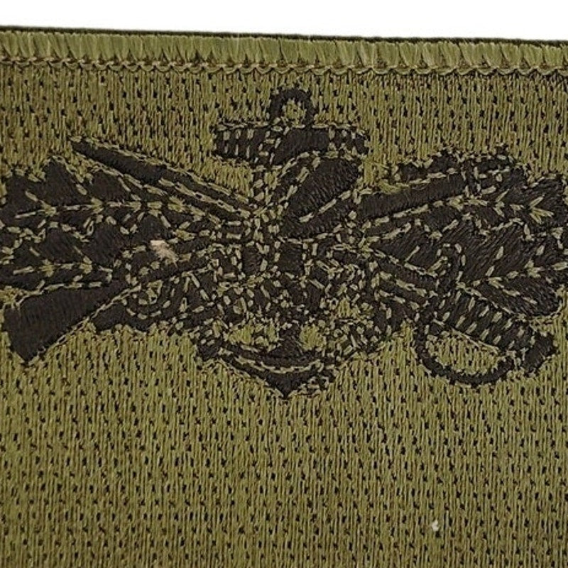 Vintage US Navy Seabee Combat Warfare Subdued BDG Patch 4" × 2" Merrowed Sew‑On