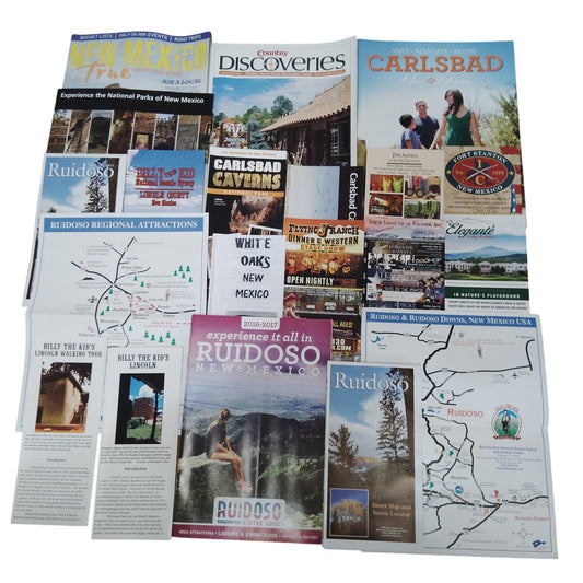 2016-2017 New Mexico Travel Guide & Ephemera Lot - Ruidoso, Carlsbad NM Brochures