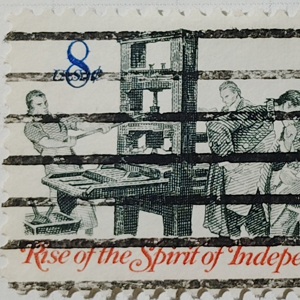 1973 US Postage Stamp Scott #1476 8c Spirit of Independence Printer Canceled