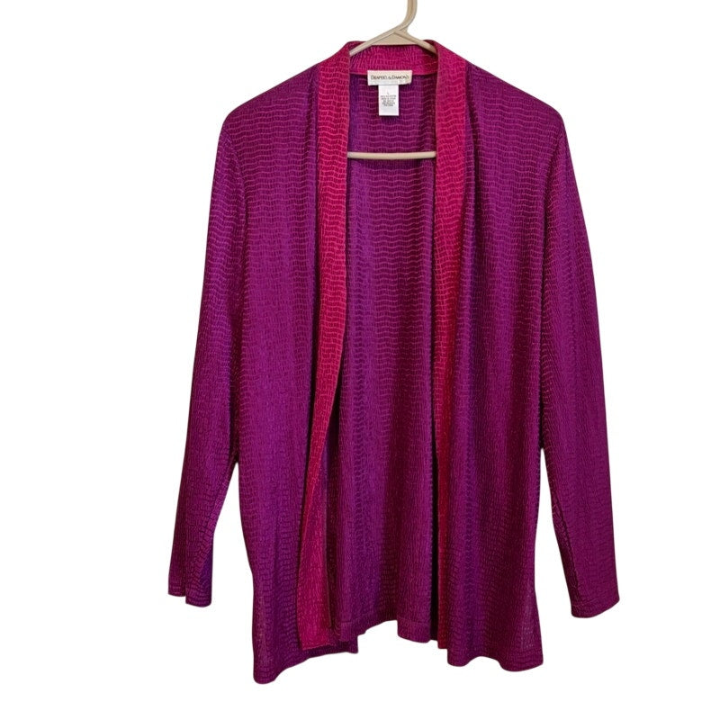 Draper's & Damon's L Pink Purple 3PC Tank Cardigan Pants Set Estate