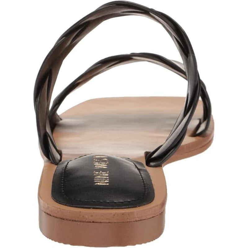 Nine West Royal Sandal – Black, Women’s 5.5, Slip-On Faux Leather with Lug Sole