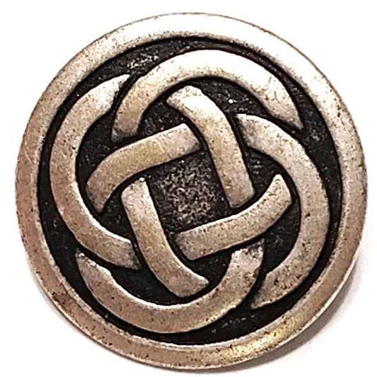 Celtic Knot Button Antique Silver‑Tone Zinc Alloy 7/8" Decorative Craft Sewing
