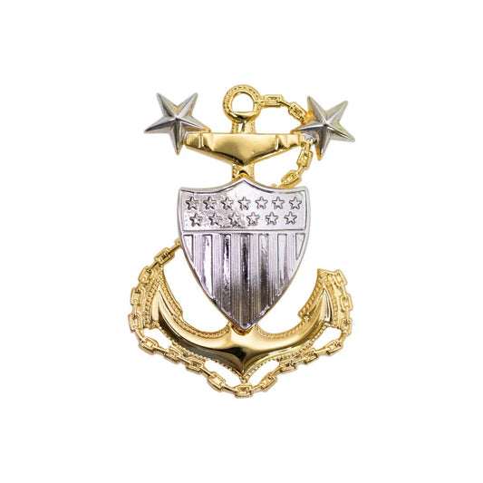 Vanguard USCG Cap Device Pin – E9 Master CPO – Regulation Size – 1-1/4" x 2-1/8"