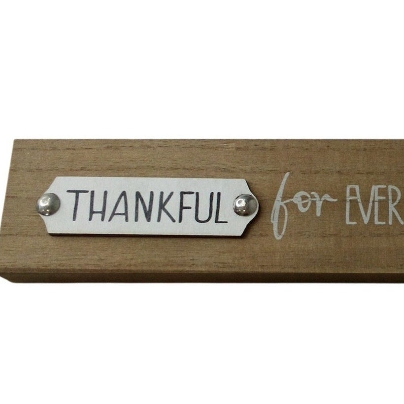 4-PK Tabletop Wooden Decorative Plaques - "Thankful for Every Moment" 11"W x 3"H