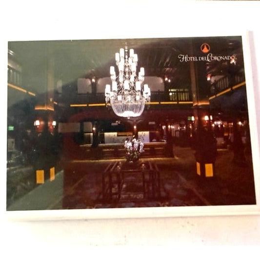 Hotel del Coronado Lobby Interior Photo Magnet Crystal Chandelier 3‑5/8"