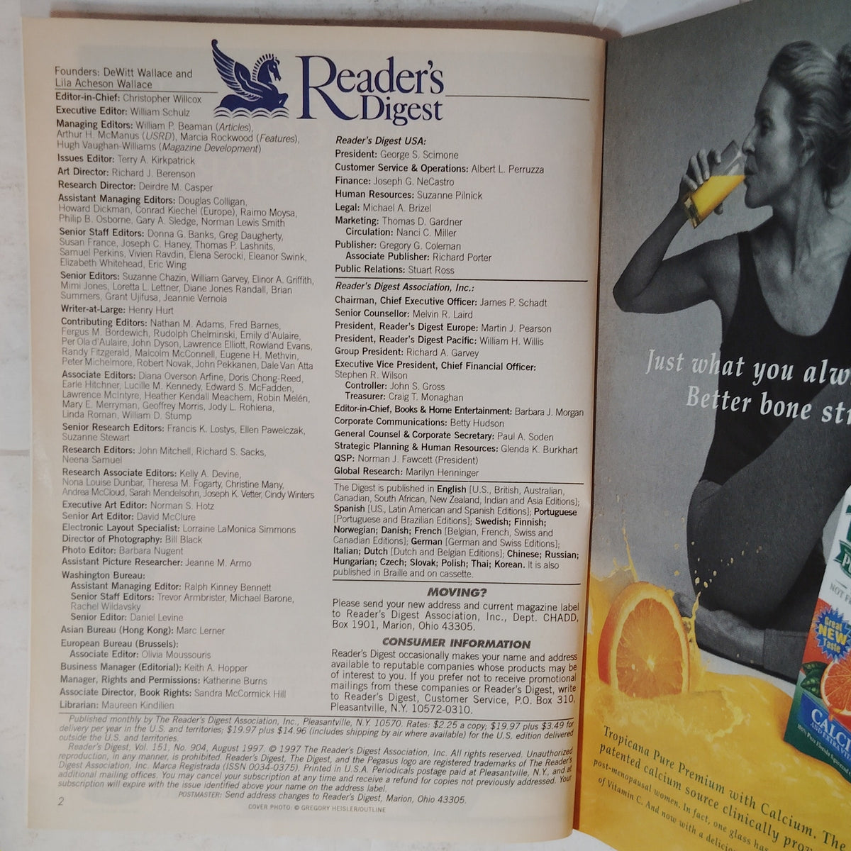 Reader's Digest August 1997 Cal Ripken Jr. Iron Man's Mentor Vintage Magazine