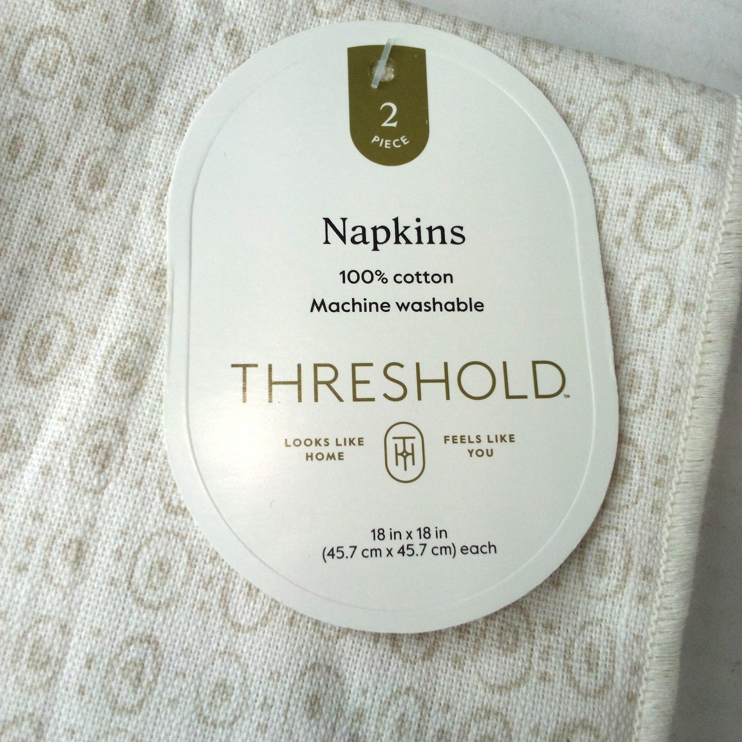 8 Threshold 18"x18" Geo Napkins – Natural, 4 × 2‑PKS (8 Total)