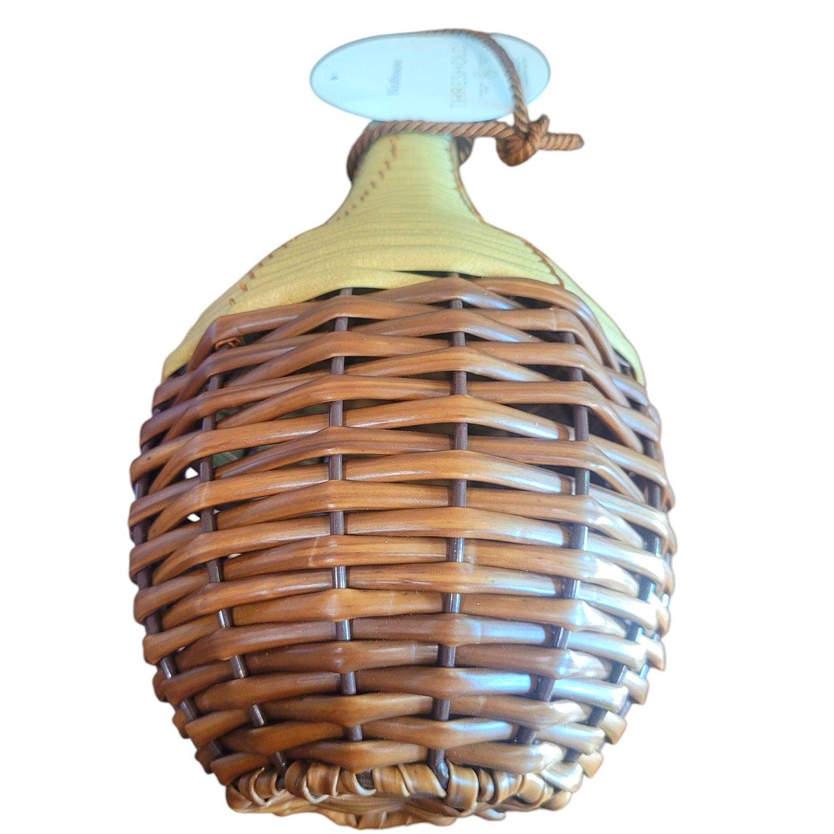 10" Outdoor Woven Bird House Beige – Threshold – Hanging Pear-Shaped Shelter with 2" Opening
