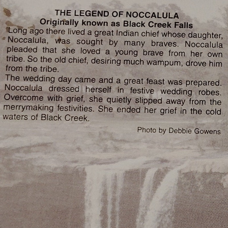 VTG Noccalula Falls Gadsden AL Postcard Legend of Noccalula Debbie Gowens NOS