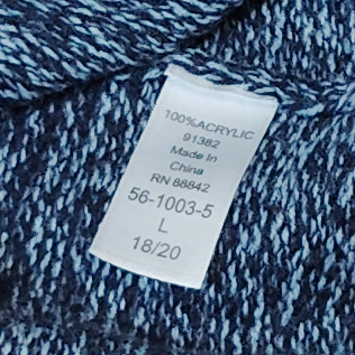 Woman Within Plus Size L Blue Marled Knit Acrylic Long Cardigan Sweater