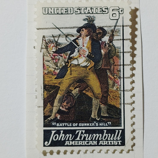 1968 US 6c John Trumbull Battle of Bunker Hill Stamp #1361 Used Cancelled
