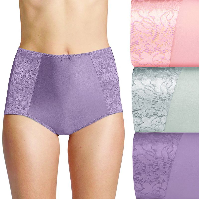 Bali Double Support Brief Panty Set – 3 Pack – Size L/7 - Multi-Colors
