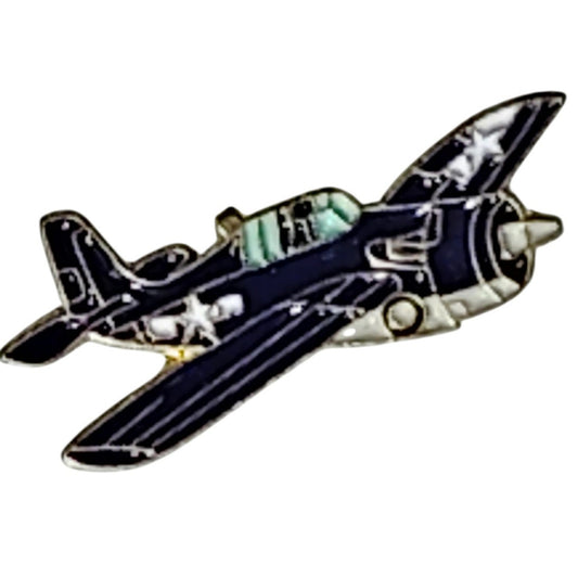 Gold & Blue F6F Hellcat WWII Fighter Aircraft Hat, Lapel, Brooch Pin – Military Aviation Collectible
