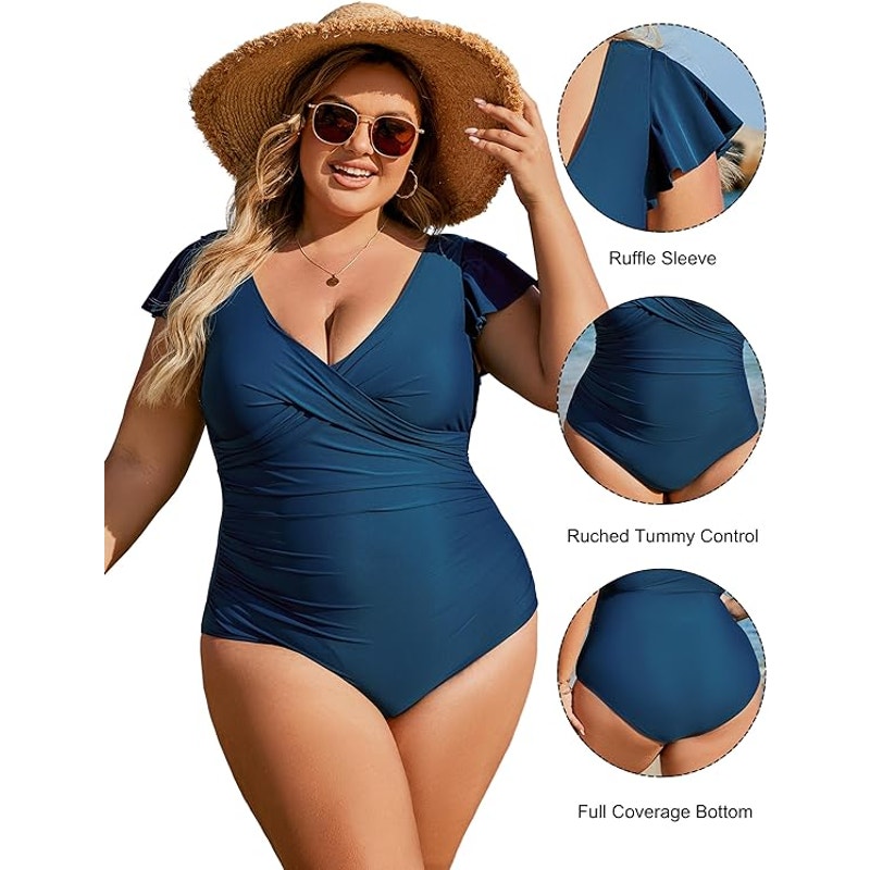 Blooming Jelly Tummy Control 1-Piece Full Coverage V-Neck XL (12)