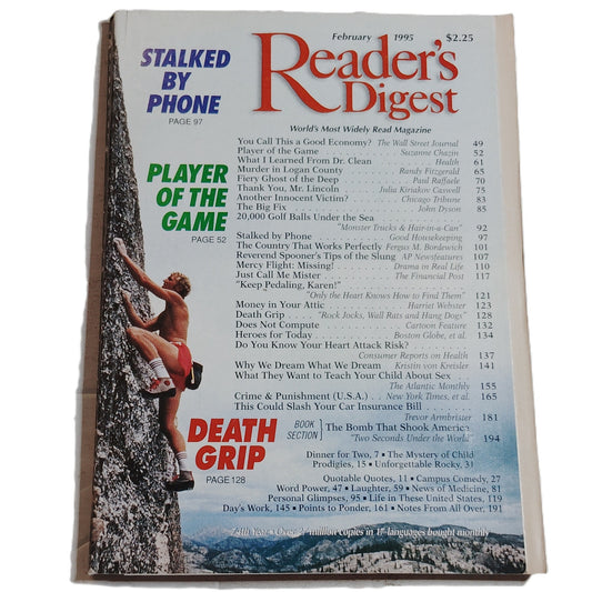 Reader's Digest Magazine February 1995 Vintage Diebenkorn Back Cover