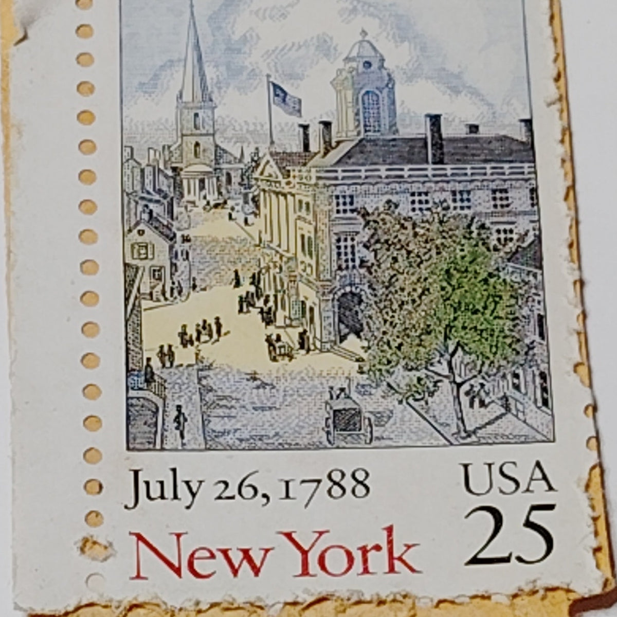 1988 USA 25 Cent New York Statehood Bicentenary Letter Stamp Pre-Owned