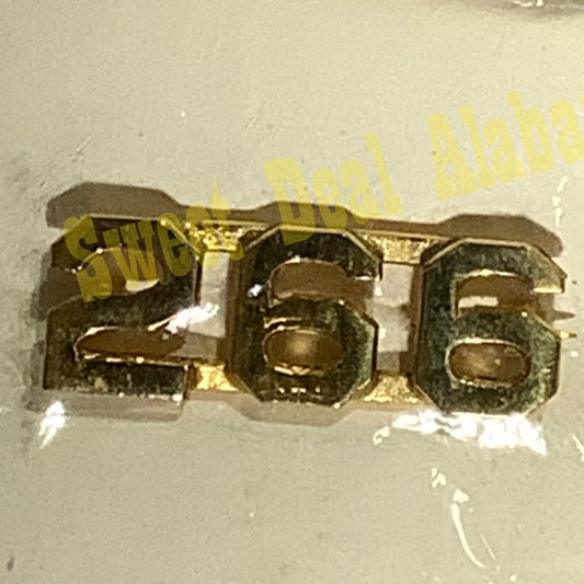 Early/Mid 1900s Brass C-Clasp Number "266" Collar Device 3/8"H Hat / Lapel Pin