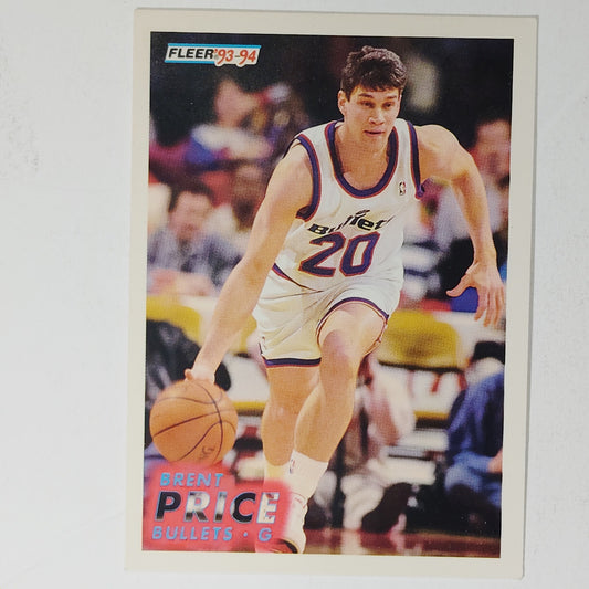 1993–94 Fleer Brent Price #398 – Washington Bullets – Guard – VG/EX