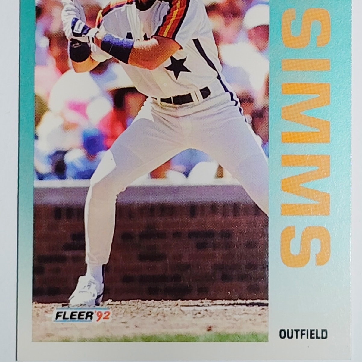 1992 Fleer Mike Simms Card #445 Houston Astros Outfield VG/EX
