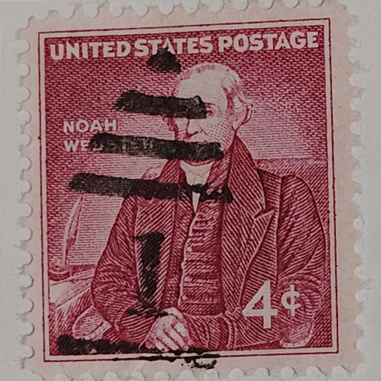 1958 Scott #1121 – 4¢ Noah Webster Bicentennial – Canceled