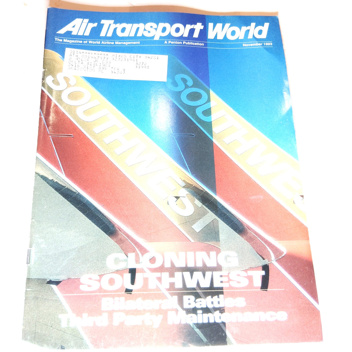 Air Transport World Magazine - November 1993 Southwest Airlines Edition