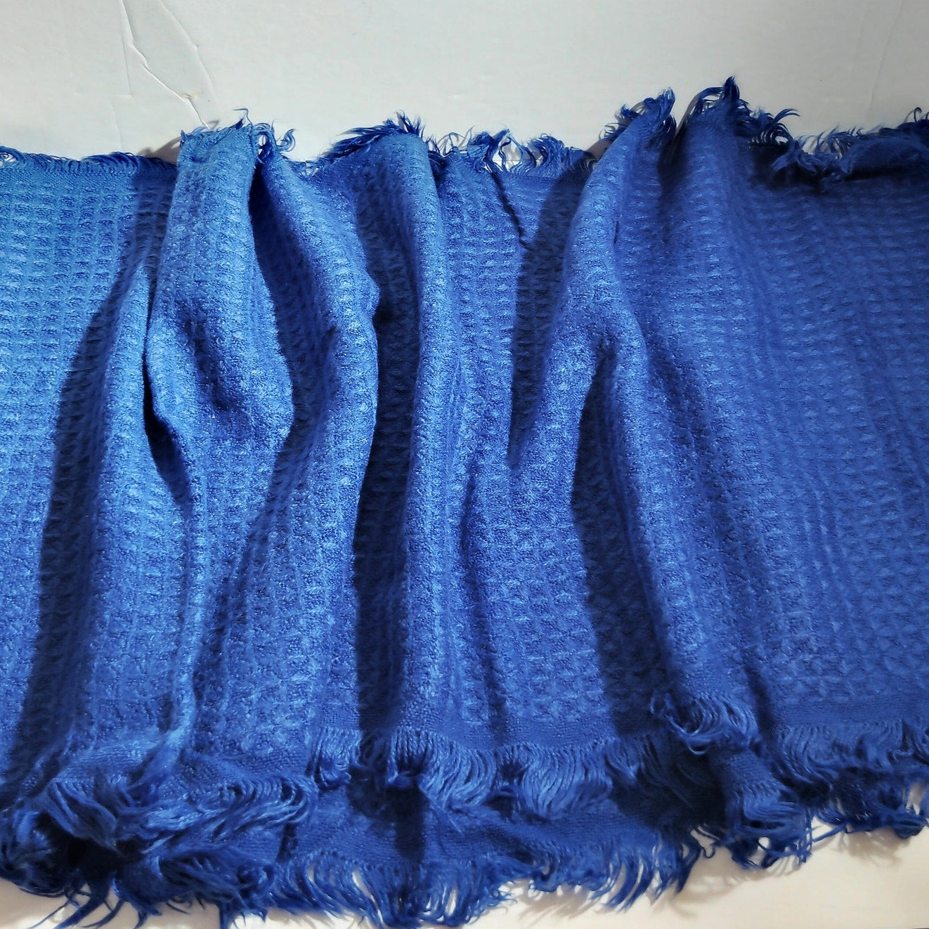 Lucky Leaf Infinity Scarf Dark Blue Waffle Pattern 100% Acrylic 32" × 15", NWT