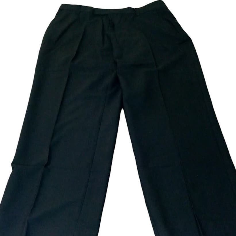 Calvin Klein Big Boys' Flat Front Pant , Black, Size 20 Husky