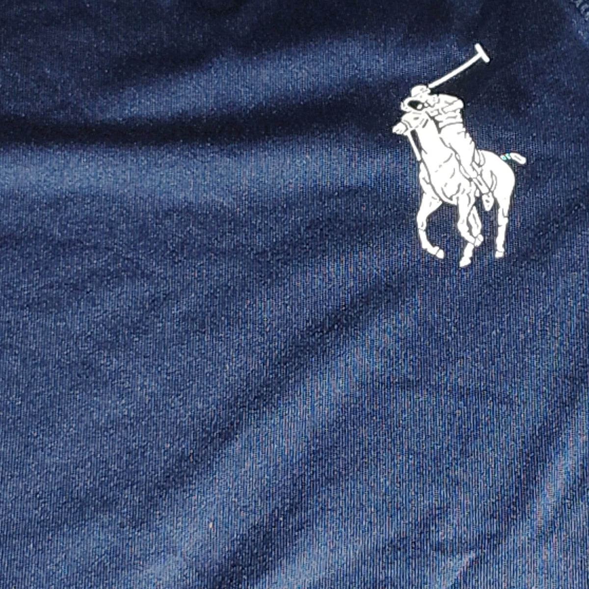 Polo Ralph Lauren Boys Rash Guard Swim Shirt Navy White XL 18-20 UPF 40 NWT