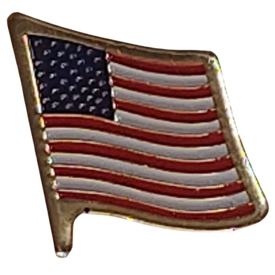 Rothco Waving American Flag Novelty Biker Jacket Hat Lapel Pin 1/2" × 1/2"