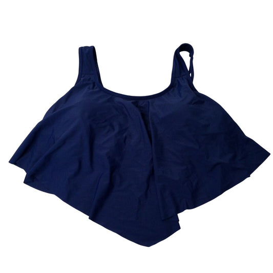Navy Blue Ruffle Tankini Top Size XL Scoop Neck Tiered Ruffle Swim Top