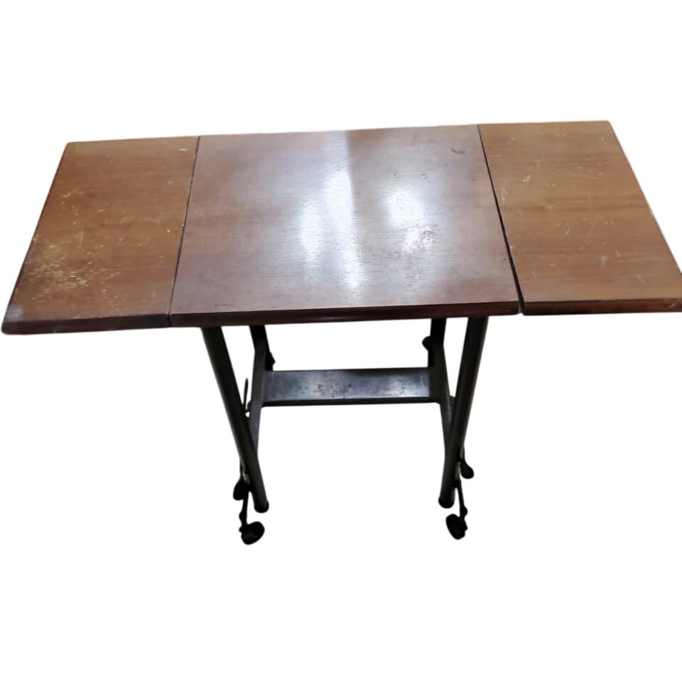 VTG Hi-Lo Metalstand Drop Leaf Typewriter Stand Rolling Cart MCM - LOCAL PICKUP