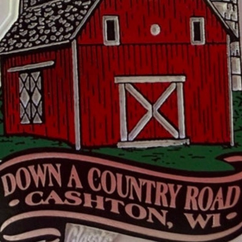Down A Country Road Amish Wisconsin 3‑D Rubber Magnet 2‑3/4" × 2‑3/4"