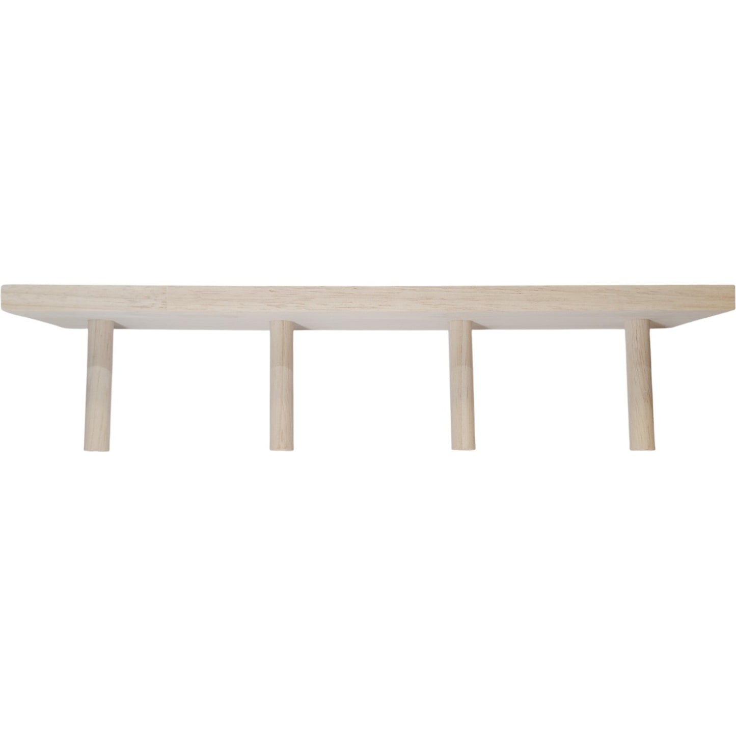 Two (2) Natural Wood Wall-Mounted Coat Rack – 4 Pegs – 13" x 3" x 3"