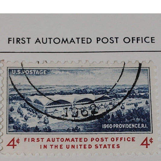 1960 Scott #1164 – 4¢ First Automated Post Office / Providence, RI – Canceled