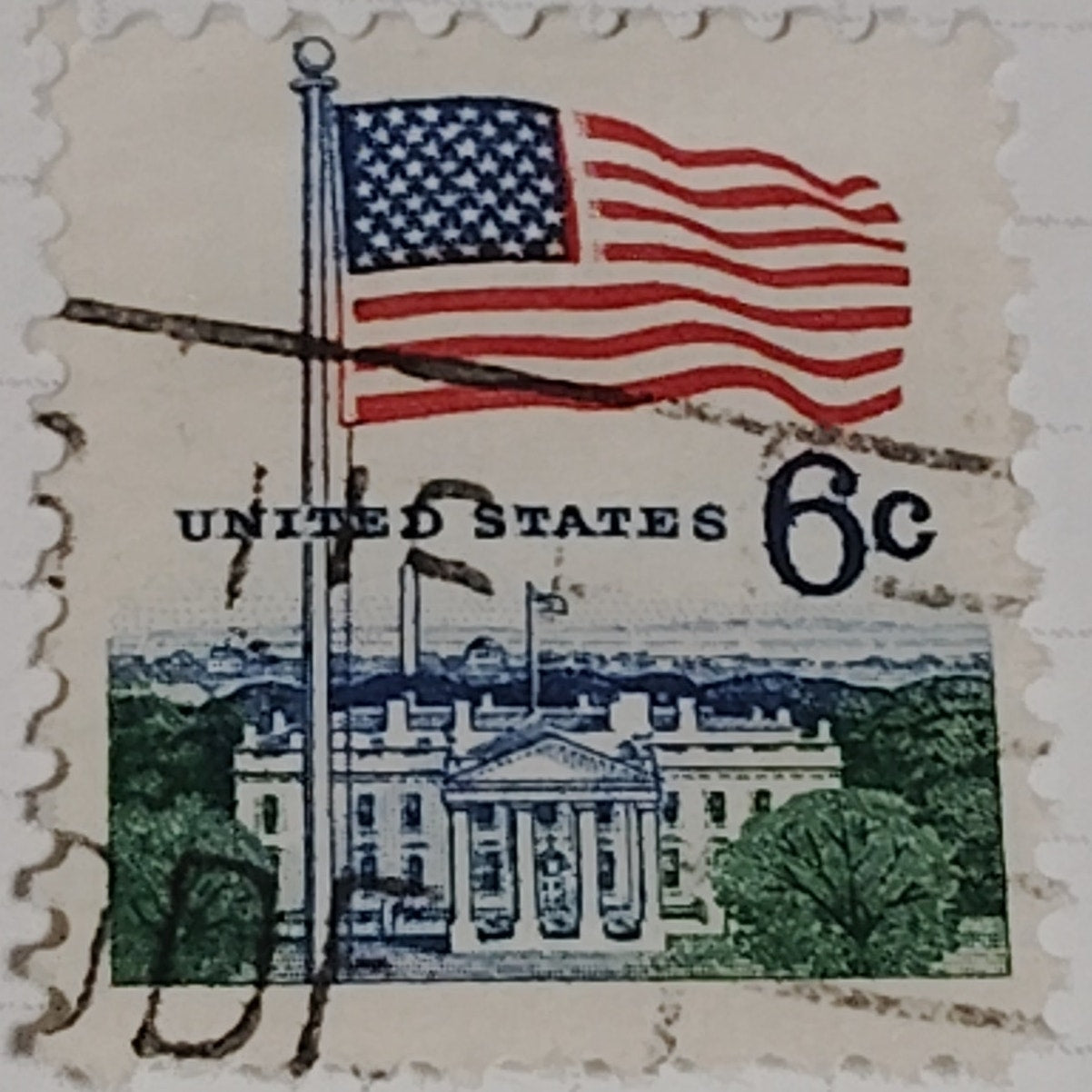 1968 Scott #1338 – 6¢ Flag Over White House / U.S. Commemorative – Canceled