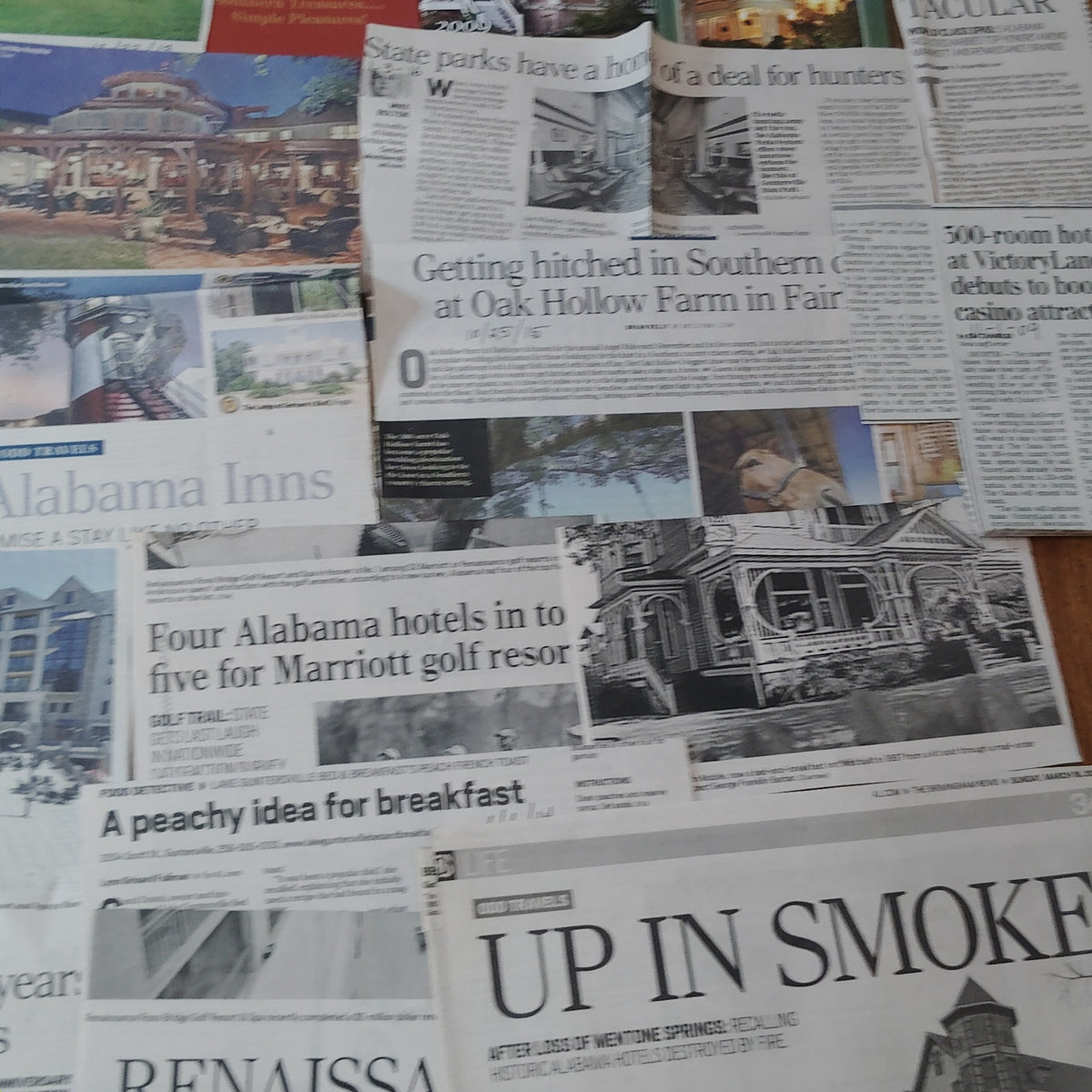 Vintage Alabama Hotels Travel Ephemera Collection - Newspaper Clippings & Ads